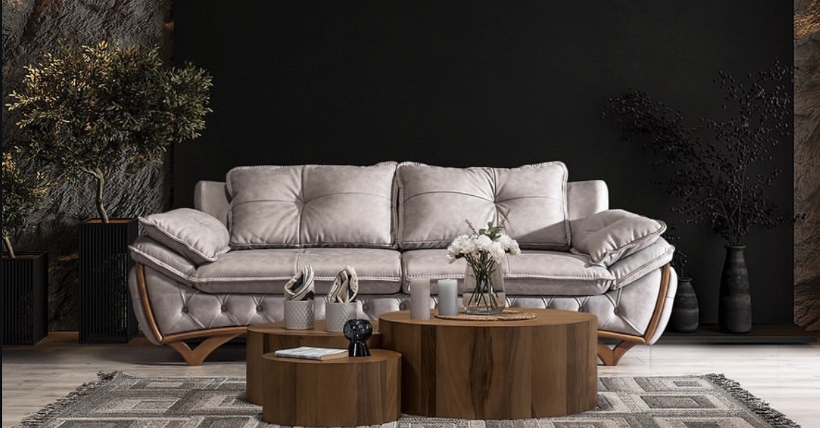 SALON ELMAS  3-3-1-1 EN NUBUCK GRIS