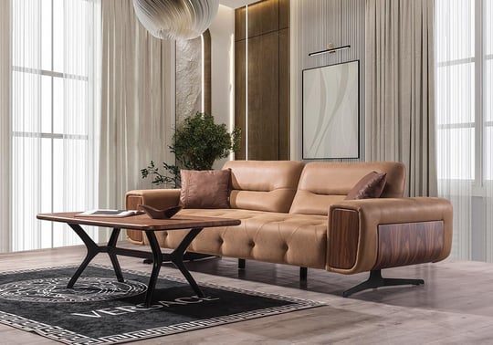 SALON OSLO 3-3-1-1 EN NUBUCK BEIGE MARRON