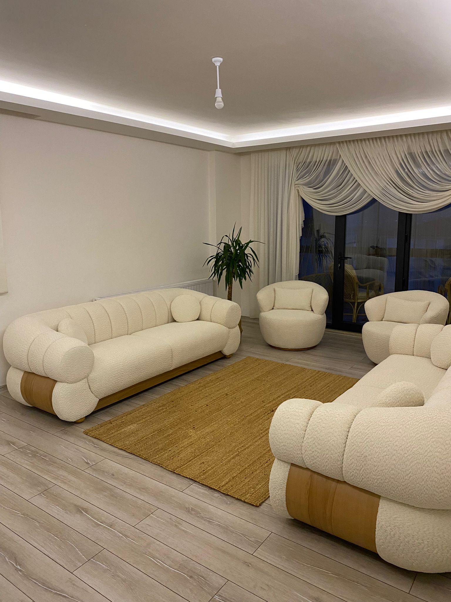 SALON ORBIS  3-3-1 EN TISSU BEIGE