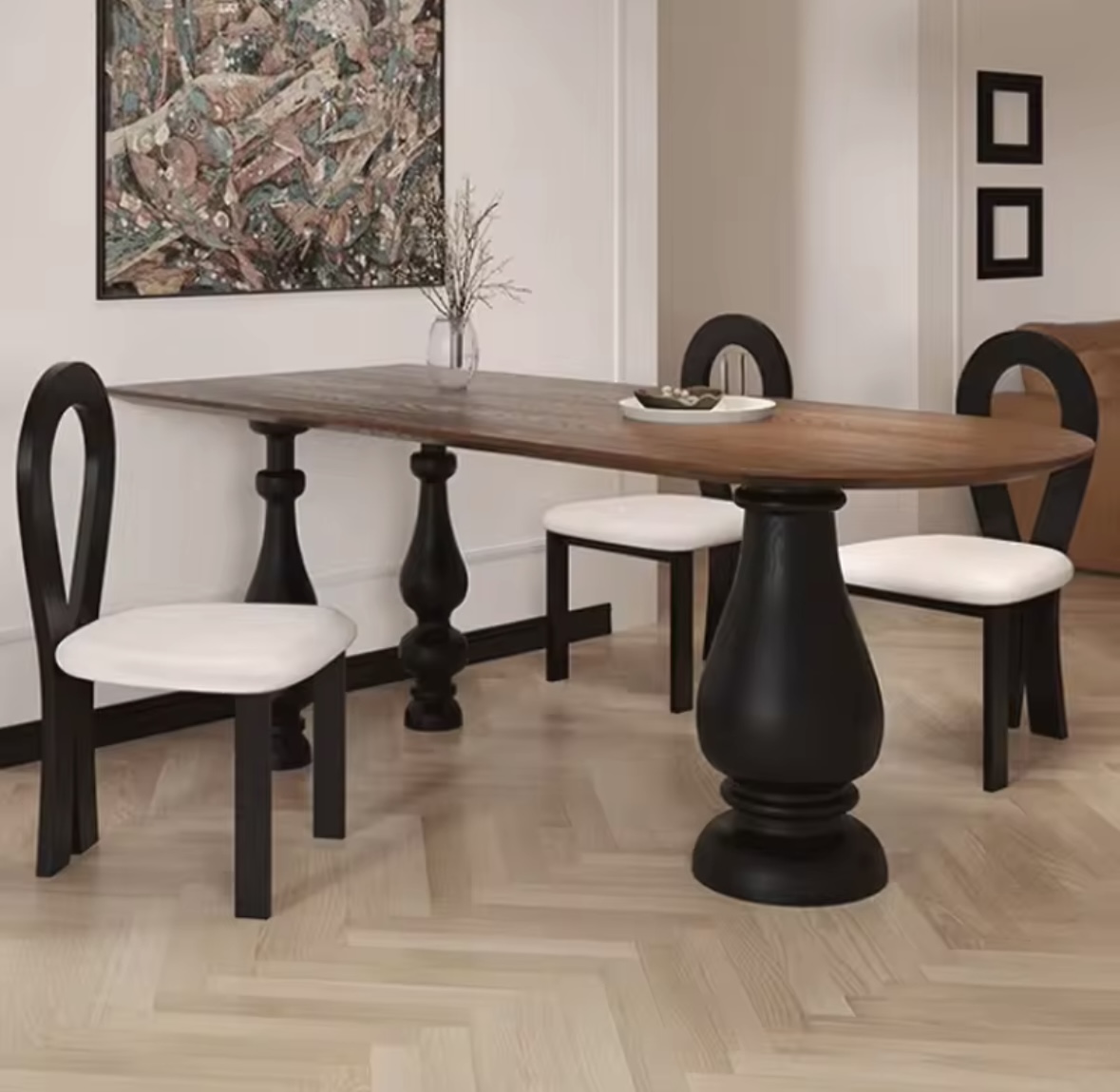 TABLE A MANGER NOVA BOIS AVEC 6 CHAISES 180X90 CM