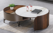 TABLE BASSE CHUBBY EN  BOIS ET MARBRE 120X60CM