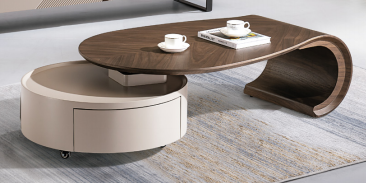 TABLE BASSE GUJA EN BOIS MARRON BEIGE 120X76 CM