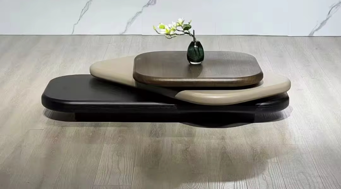 TABLE BASSE PLATINIUM EN  BOIS TRICOLOR 100X70 CM